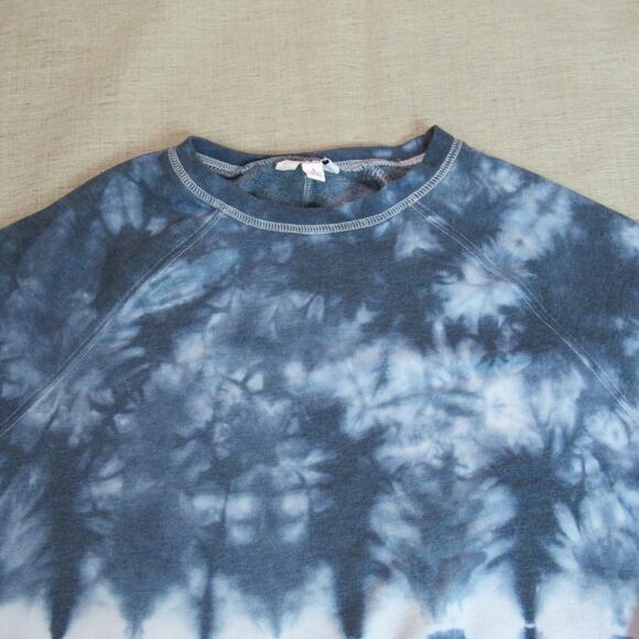Joy Lab Sweatshirt Womens S Blue White Tie Dye Long Sleeve Boho Hippie Beachy - Picture 3 of 10